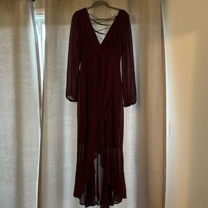Lulu’s Long Sleeve Chiffon Dress